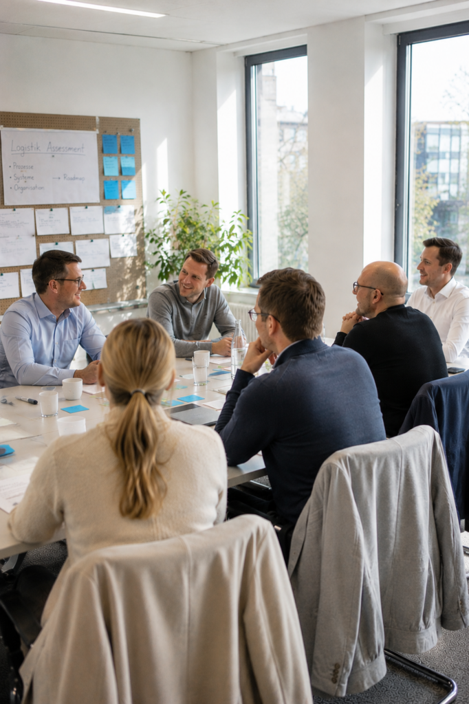 Workshop im neoimpulse Logistik-Assessment zur gemeinsamen Analyse von Prozessen und Optimierungspotenzialen